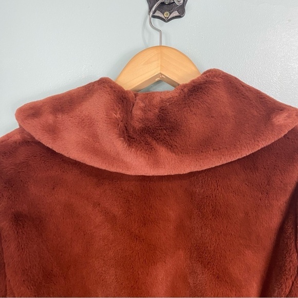 Rebecca Taylor Soft Spice Faux Fur Bomber Fuzzy Jacket Sz M Teddy - Picture 6 of 6
